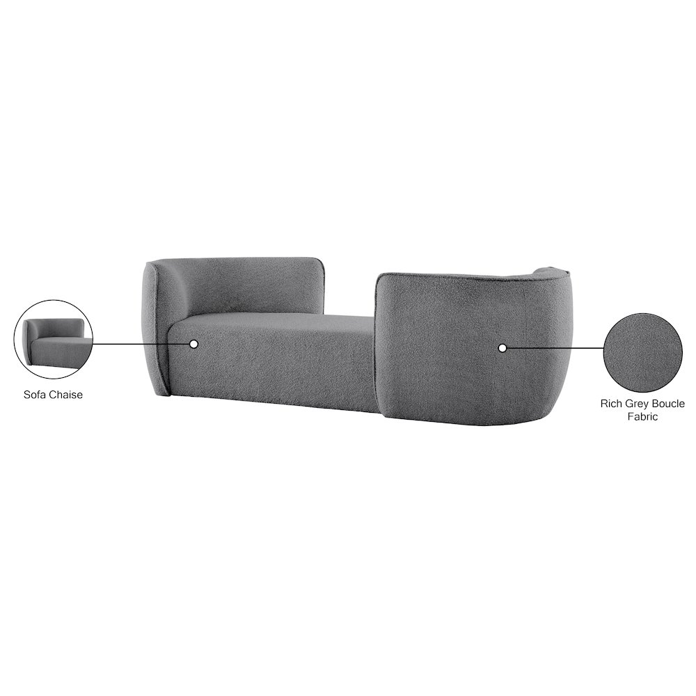Hilton Grey Fabric Chaise. Picture 12