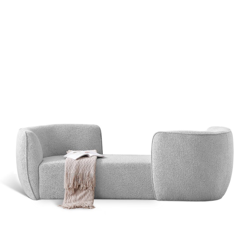 Hilton Grey Fabric Chaise. Picture 1