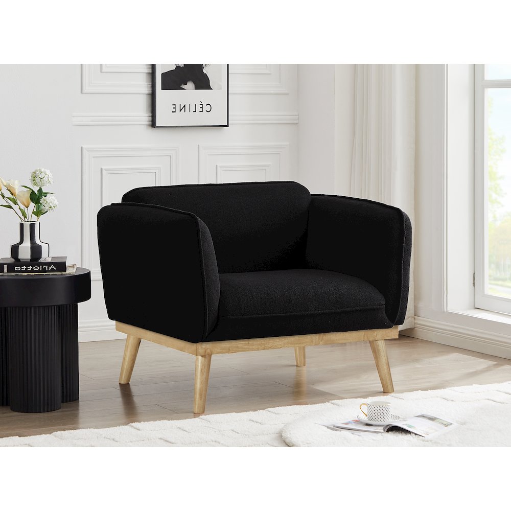 Nolita Black Boucle Fabric Chair. Picture 2