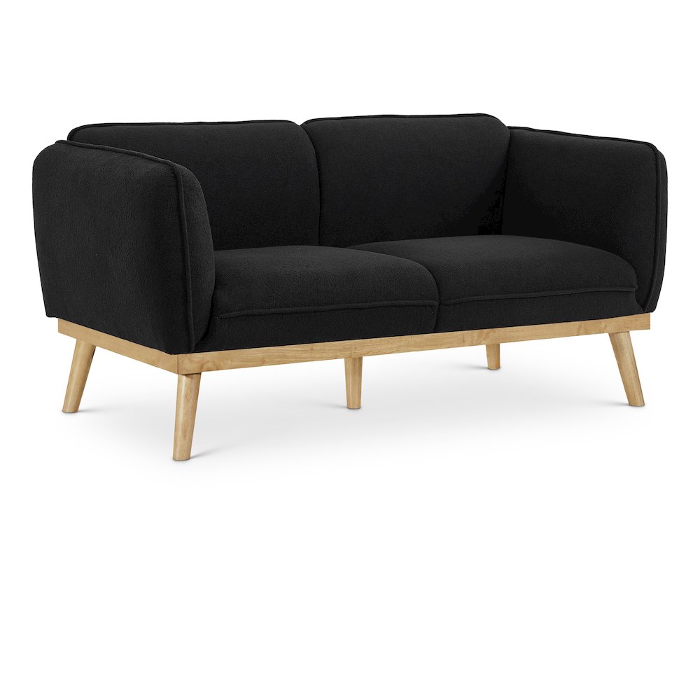 Nolita Black Boucle Fabric Loveseat. Picture 1