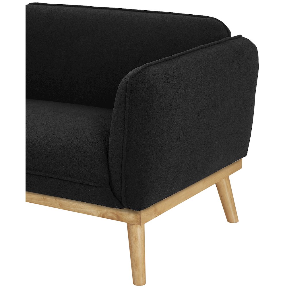 Nolita Black Boucle Fabric Loveseat. Picture 10