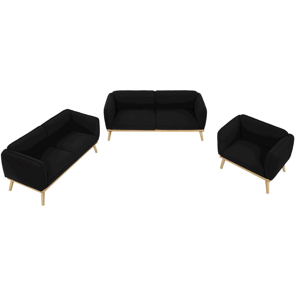 Nolita Black Boucle Fabric Loveseat. Picture 13