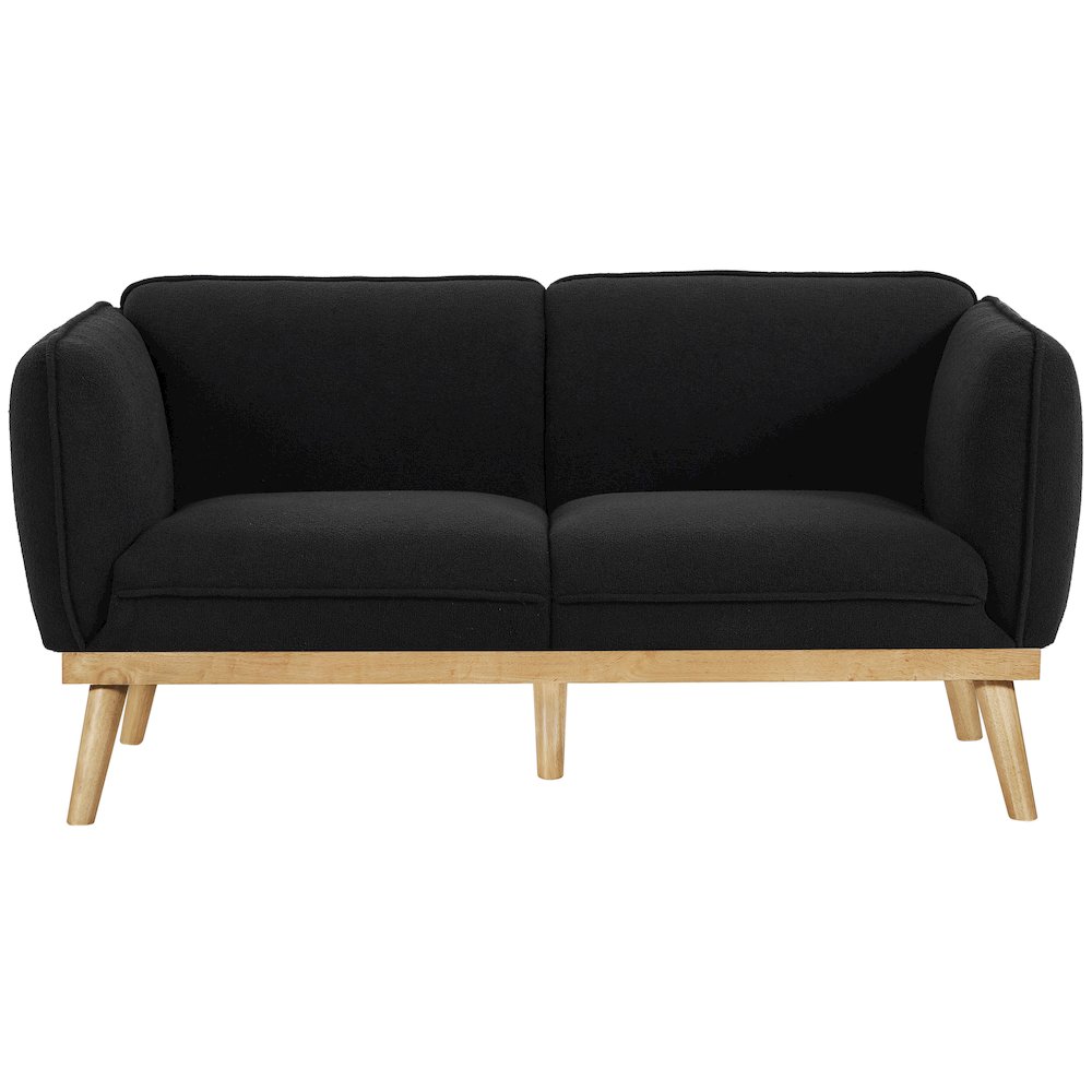 Nolita Black Boucle Fabric Loveseat. Picture 5