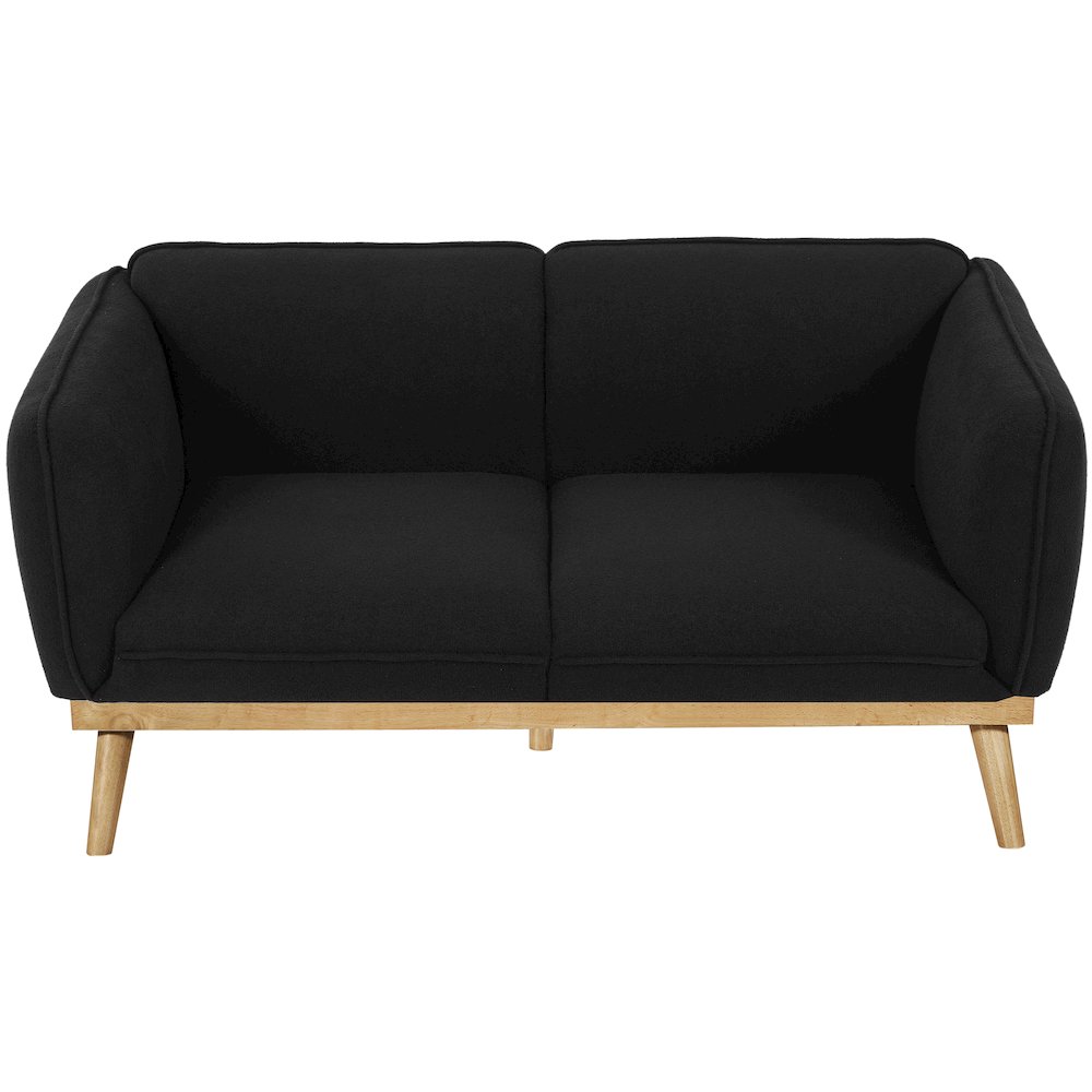 Nolita Black Boucle Fabric Loveseat. Picture 6