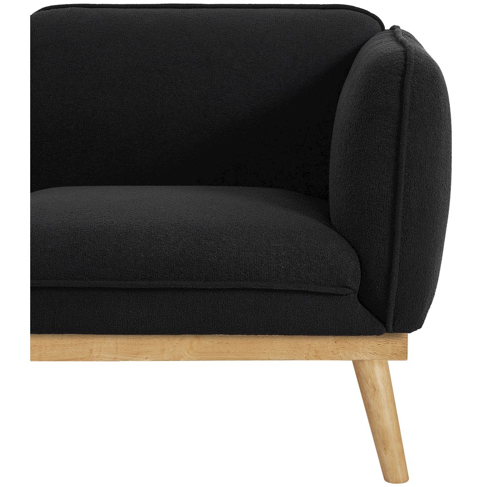 Nolita Black Boucle Fabric Loveseat. Picture 8