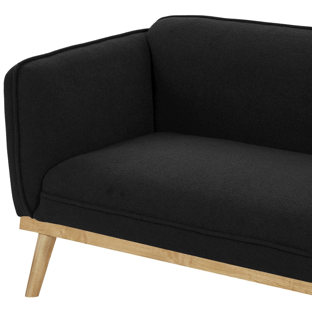 Nolita Black Boucle Fabric Loveseat. Picture 9