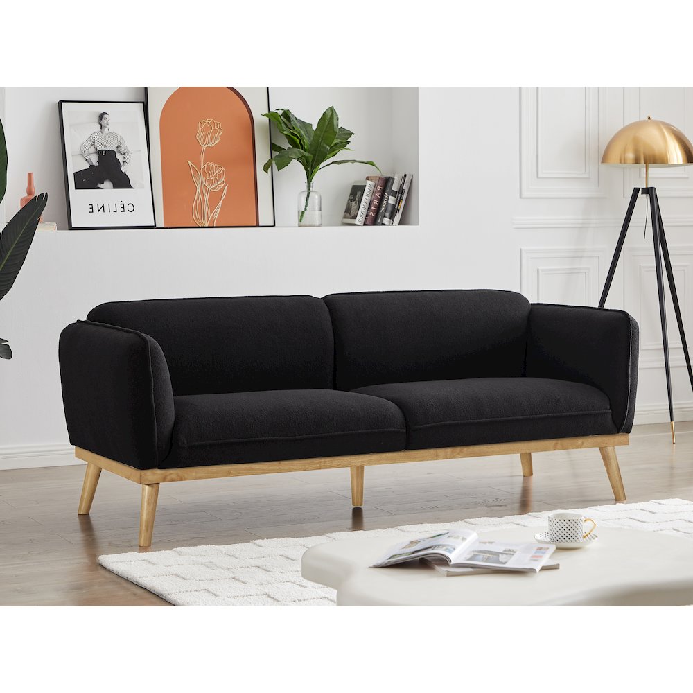 Nolita Black Boucle Fabric Sofa. Picture 2