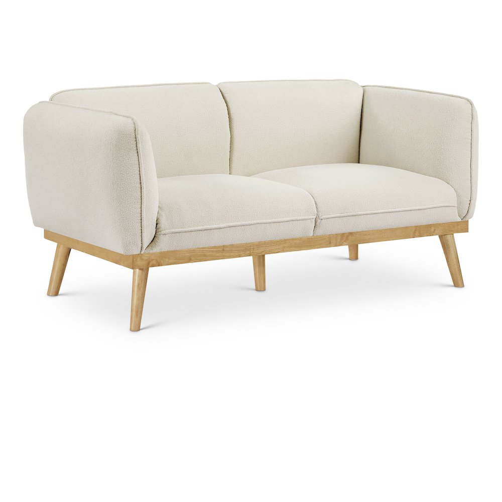 Nolita Cream Boucle Fabric Loveseat. Picture 1