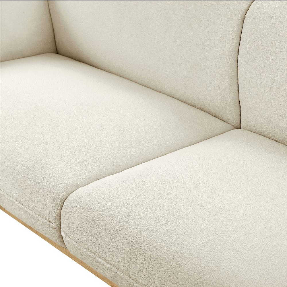 Nolita Cream Boucle Fabric Loveseat. Picture 11