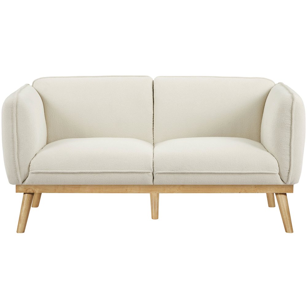 Nolita Cream Boucle Fabric Loveseat. Picture 5