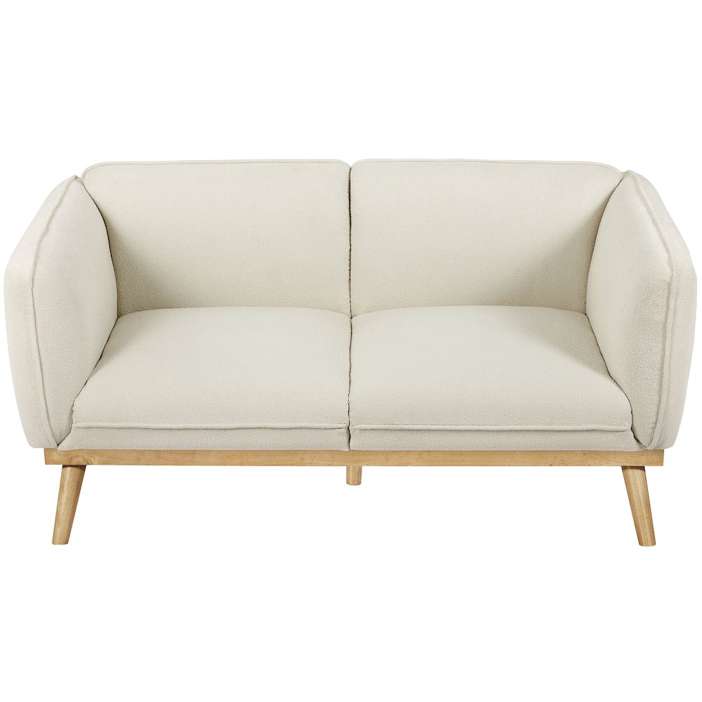 Nolita Cream Boucle Fabric Loveseat. Picture 6