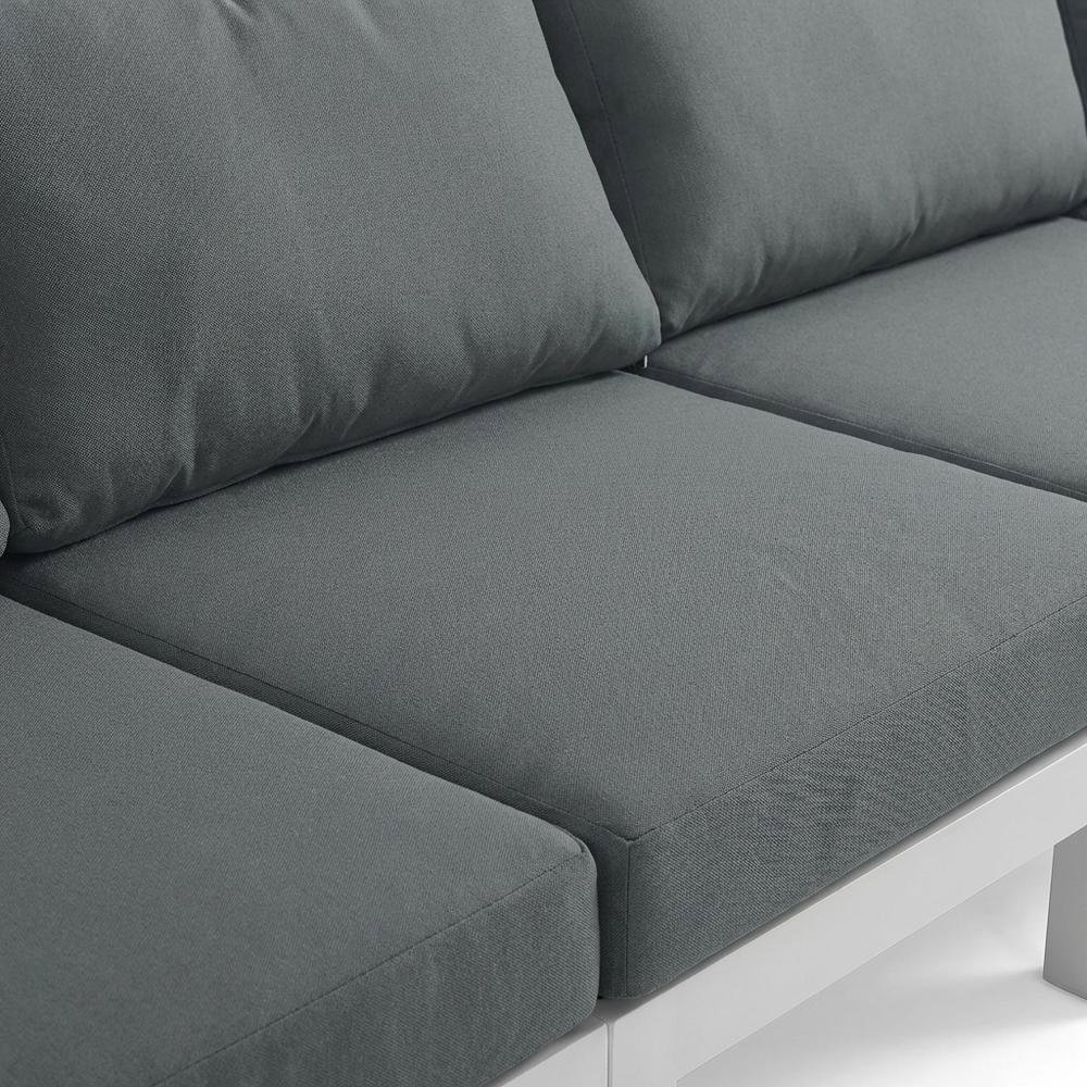 Gray Fabric Outdoor Modular Sofa With Contemporary Style And Cushioned Seating. Picture 5