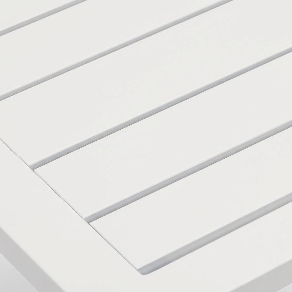 White Outdoor Patio End Table With Contemporary Style. Picture 5