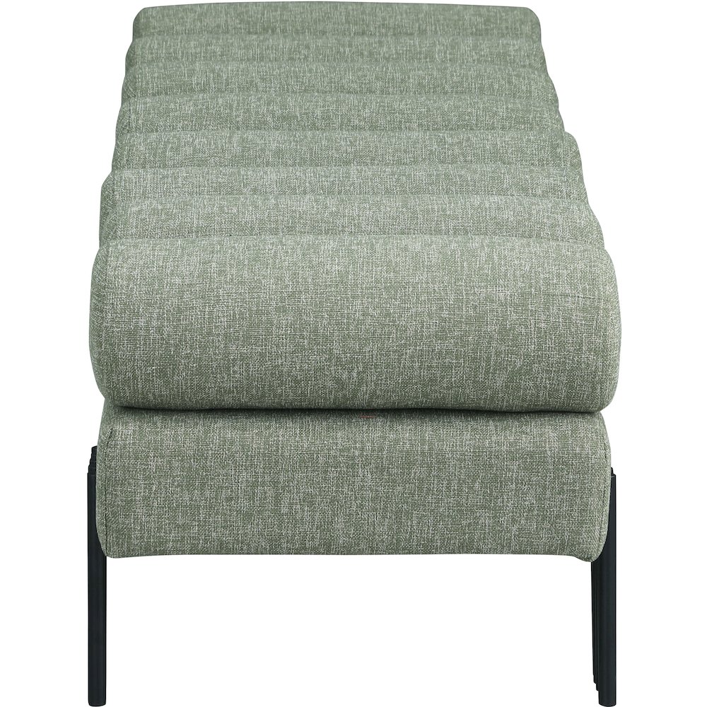Akeela Green Linen Textured Fabric Bench. Picture 4