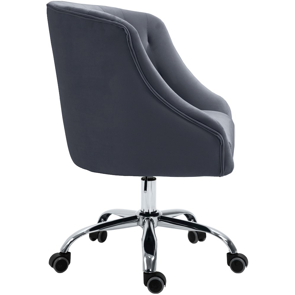 Arden Grey Velvet Office Chair. Picture 4