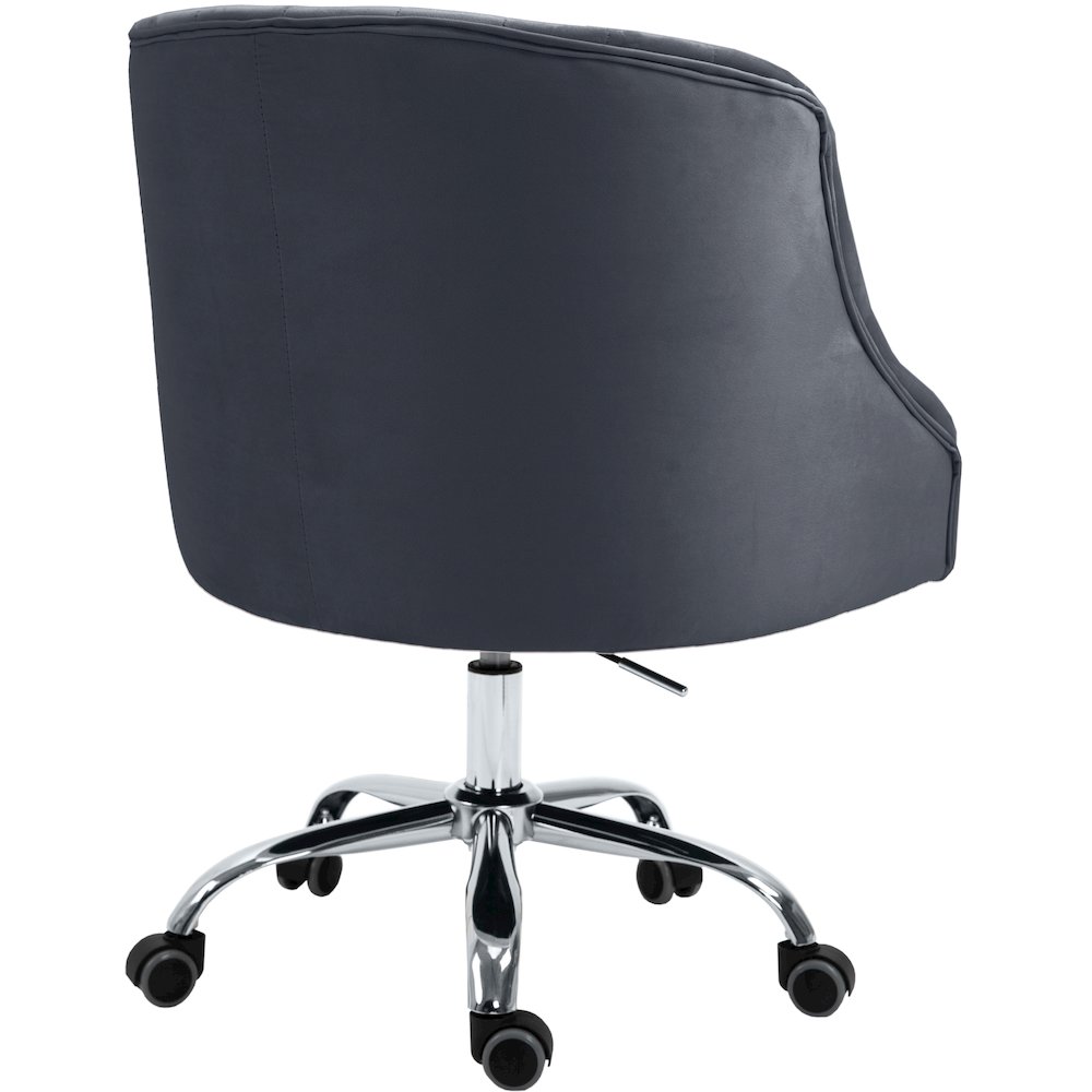 Arden Grey Velvet Office Chair. Picture 5