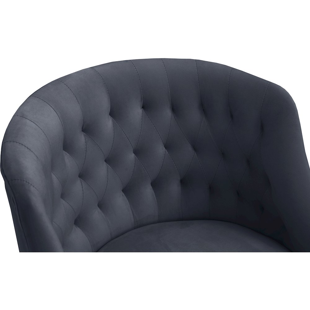 Arden Grey Velvet Office Chair. Picture 6