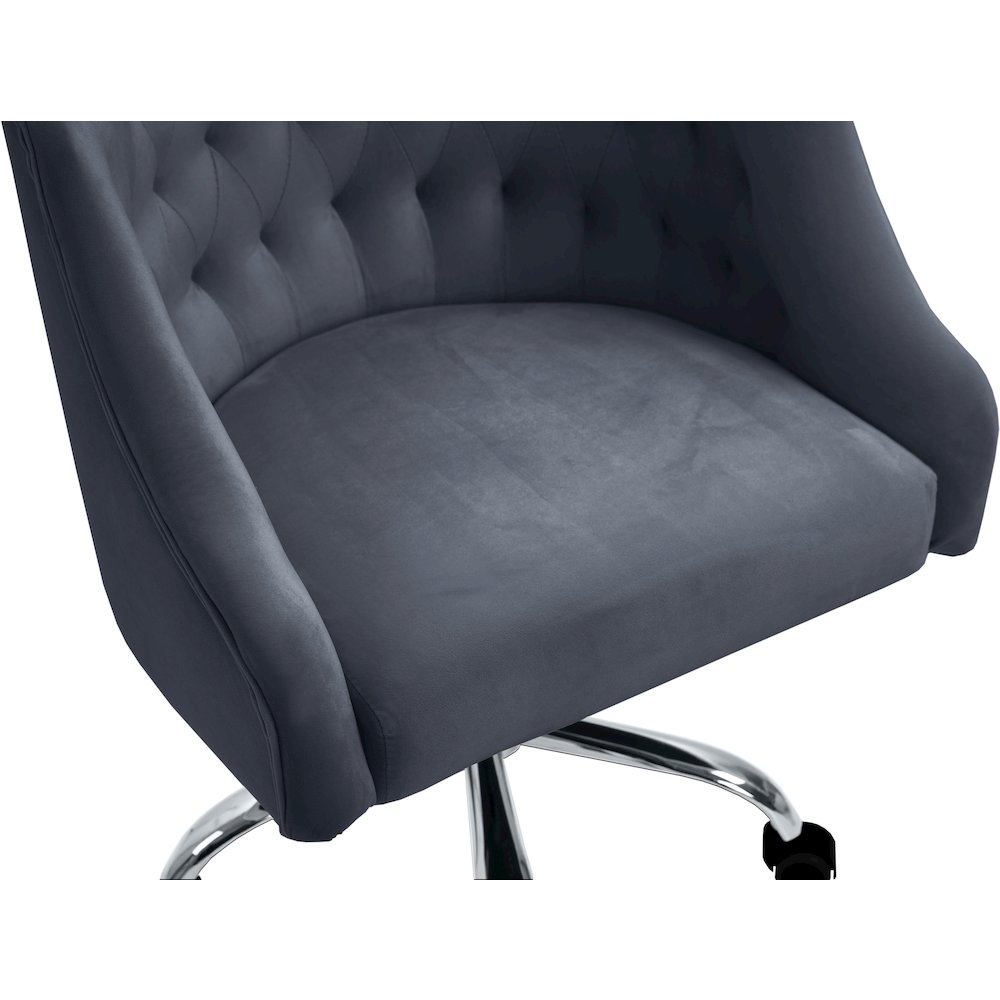 Arden Grey Velvet Office Chair. Picture 7