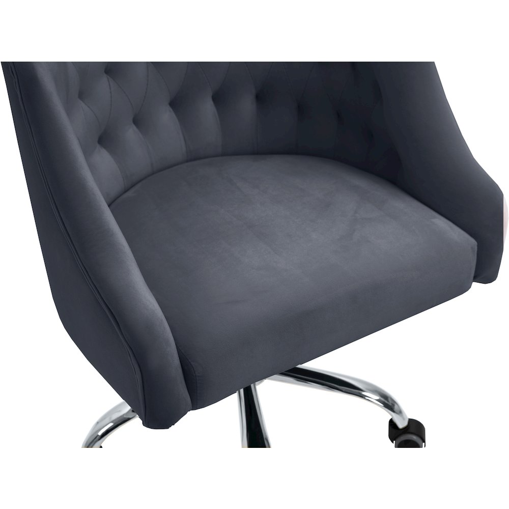 Arden Grey Velvet Office Chair. Picture 8