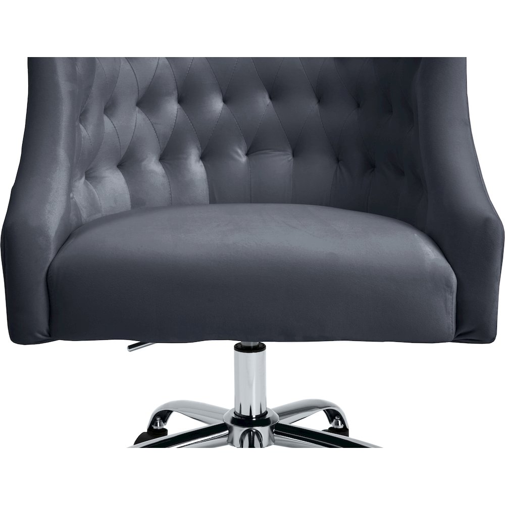 Arden Grey Velvet Office Chair. Picture 9