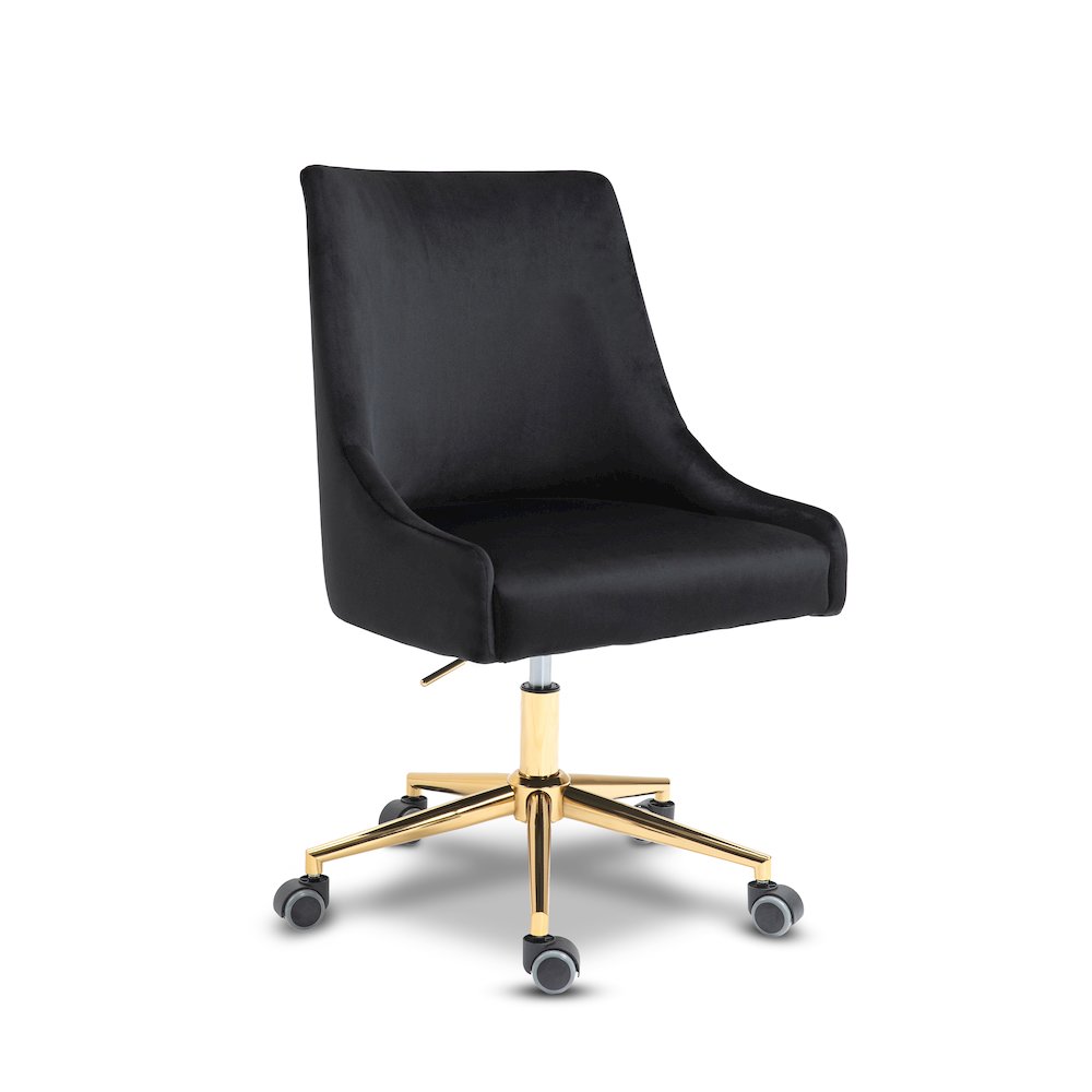Karina Black Velvet Office Chair. Picture 1