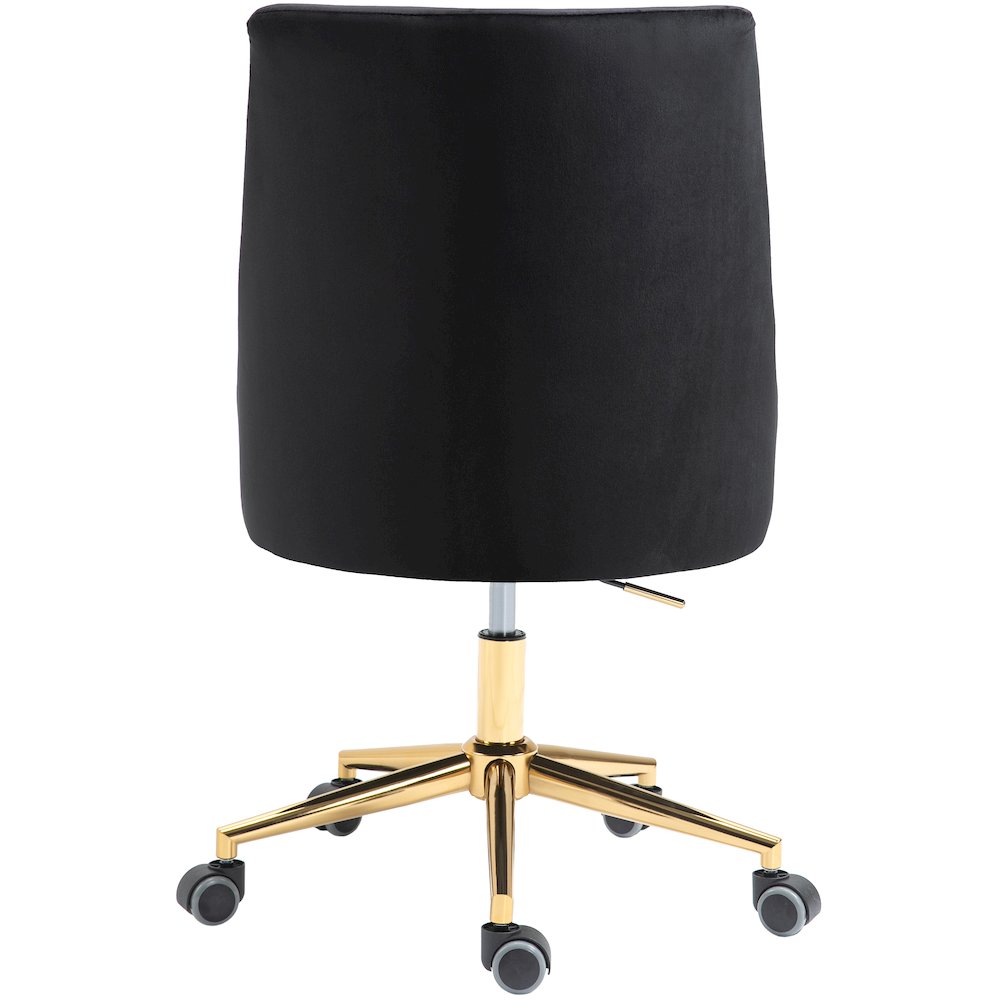 Karina Black Velvet Office Chair. Picture 3