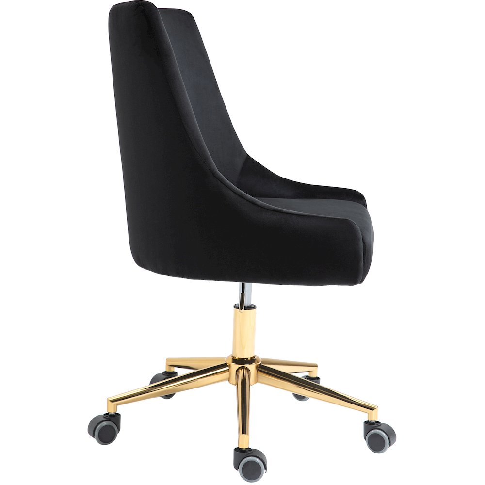 Karina Black Velvet Office Chair. Picture 5