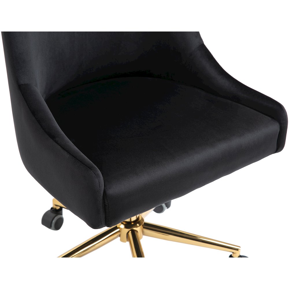 Karina Black Velvet Office Chair. Picture 8