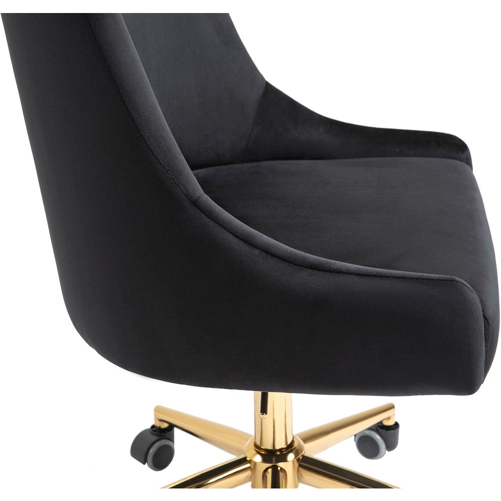 Karina Black Velvet Office Chair. Picture 9