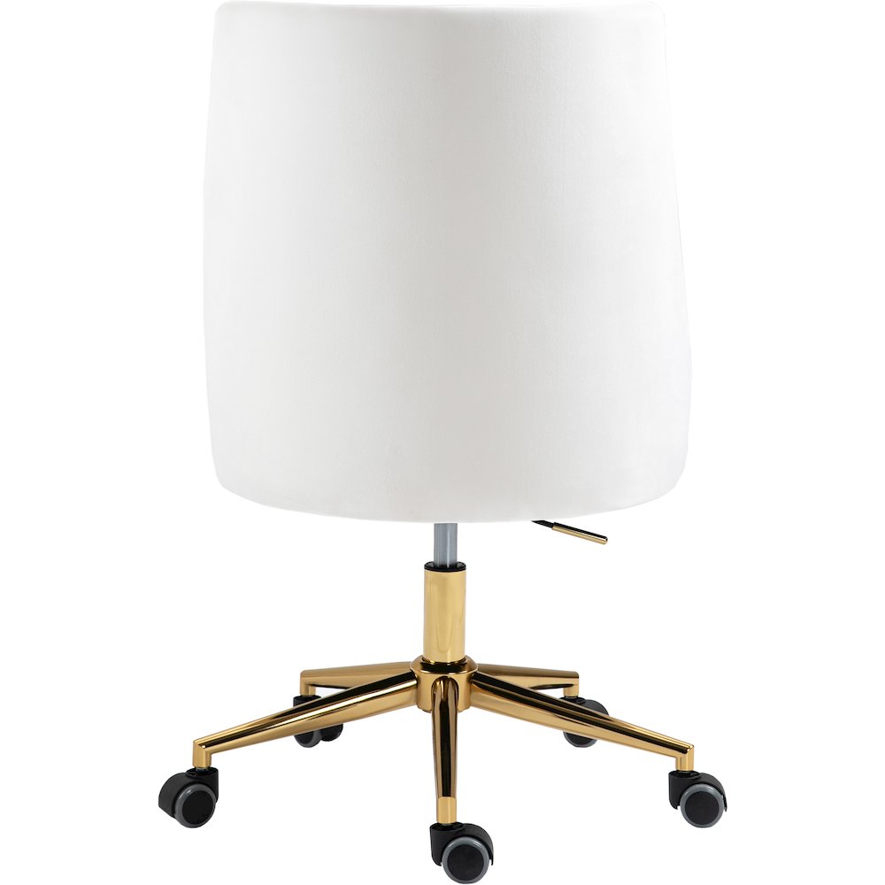 Karina Cream Velvet Office Chair. Picture 3