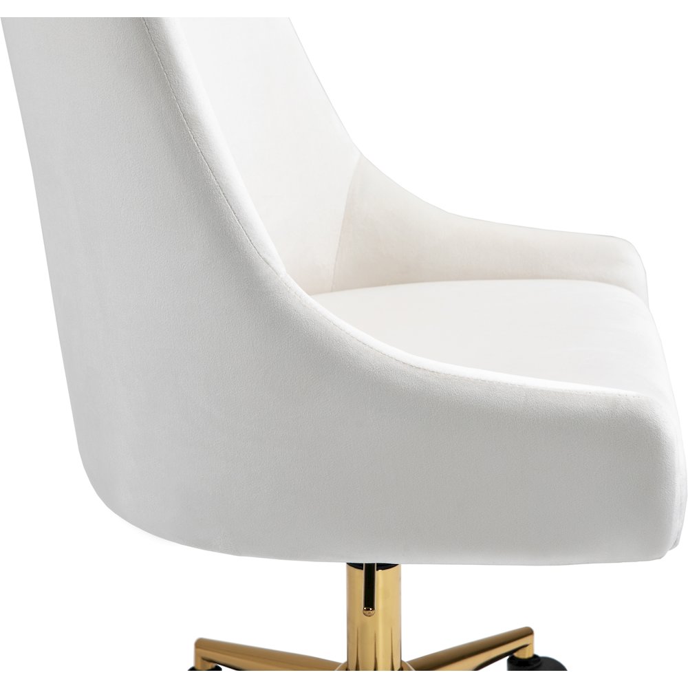 Karina Cream Velvet Office Chair. Picture 9
