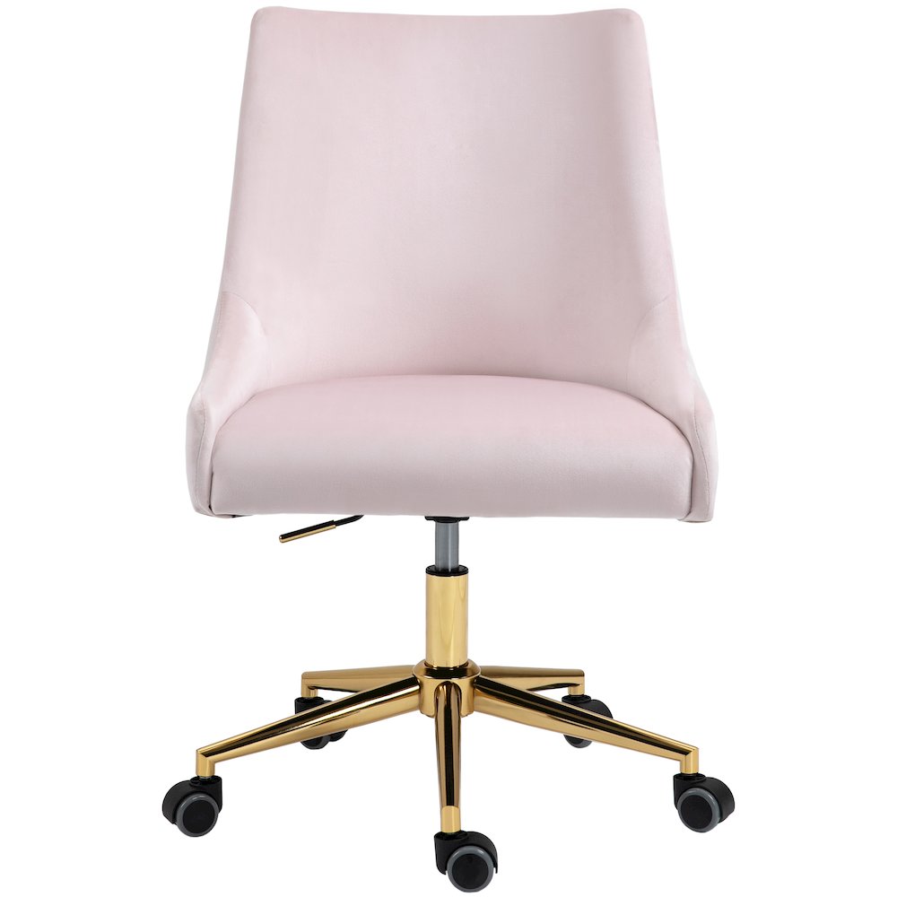 Karina Pink Velvet Office Chair. Picture 4