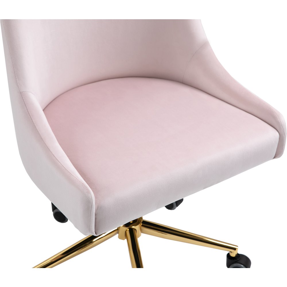 Karina Pink Velvet Office Chair. Picture 8