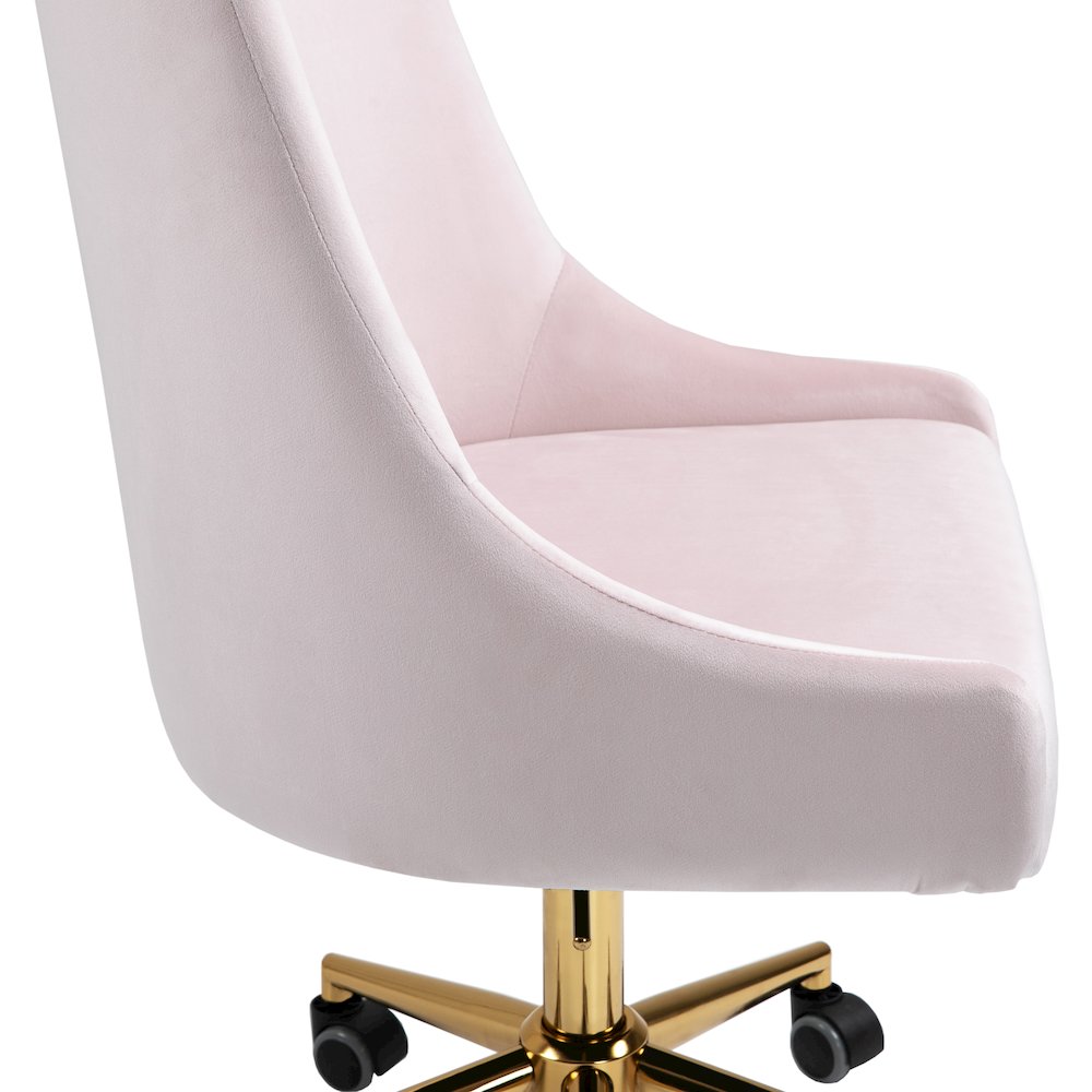 Karina Pink Velvet Office Chair. Picture 9