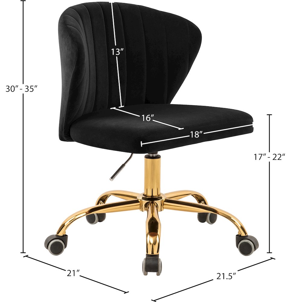 Finley Black Velvet Office Chair. Picture 6
