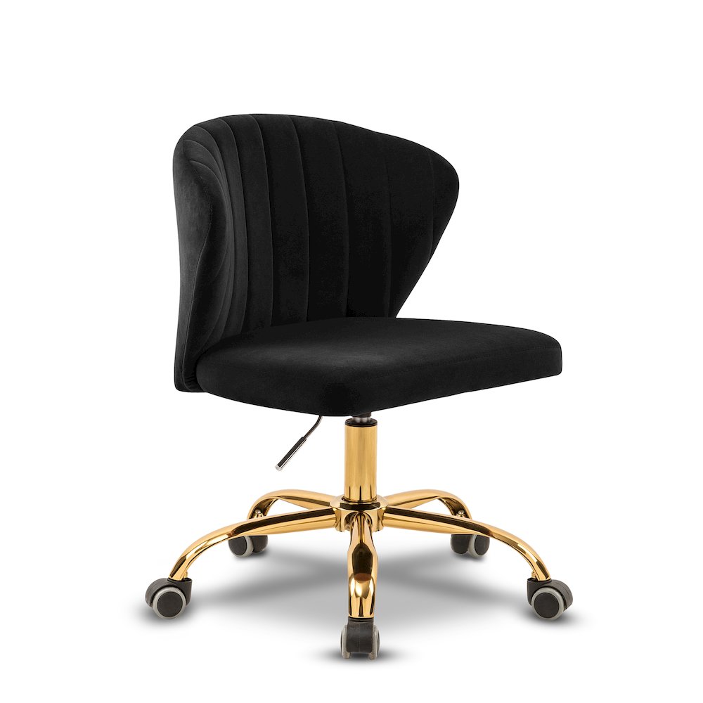 Finley Black Velvet Office Chair. Picture 1
