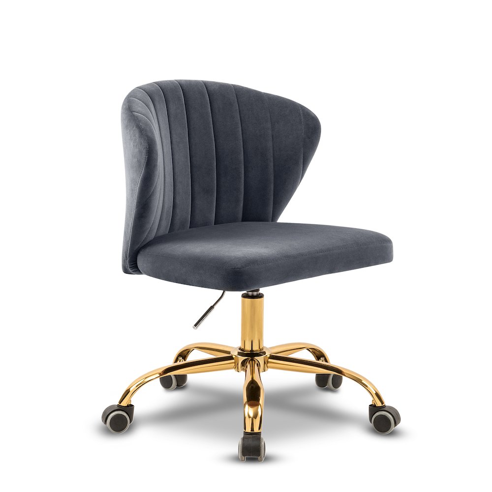 Finley Grey Velvet Office Chair. Picture 1