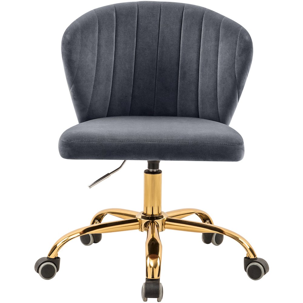 Finley Grey Velvet Office Chair. Picture 4
