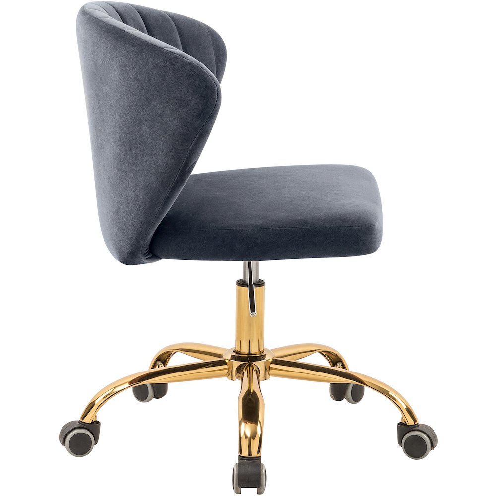 Finley Grey Velvet Office Chair. Picture 5