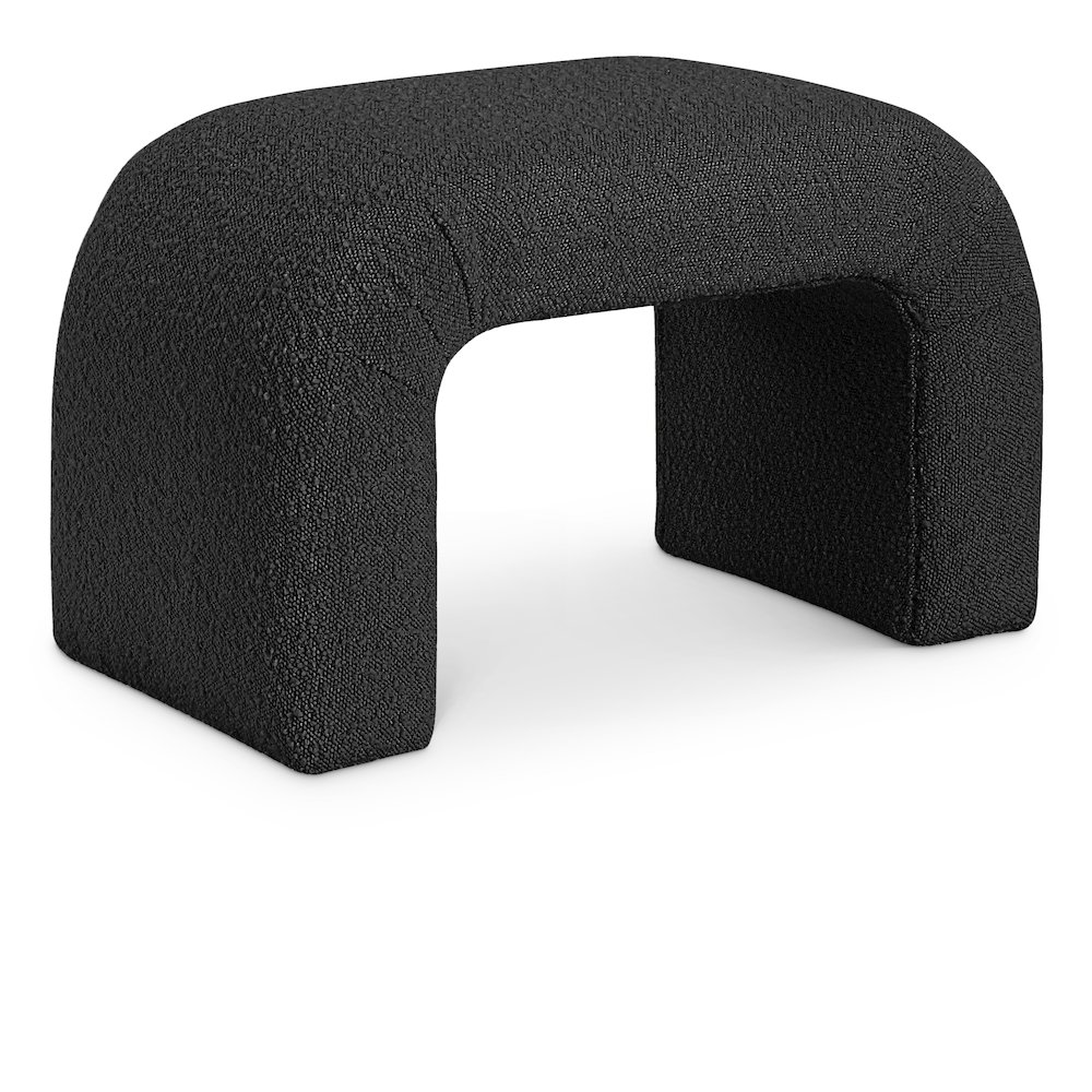 Niagara Black Boucle Fabric Bench. Picture 1
