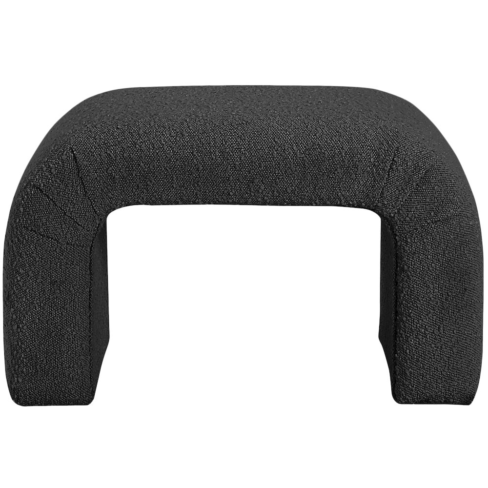 Niagara Black Boucle Fabric Bench. Picture 3
