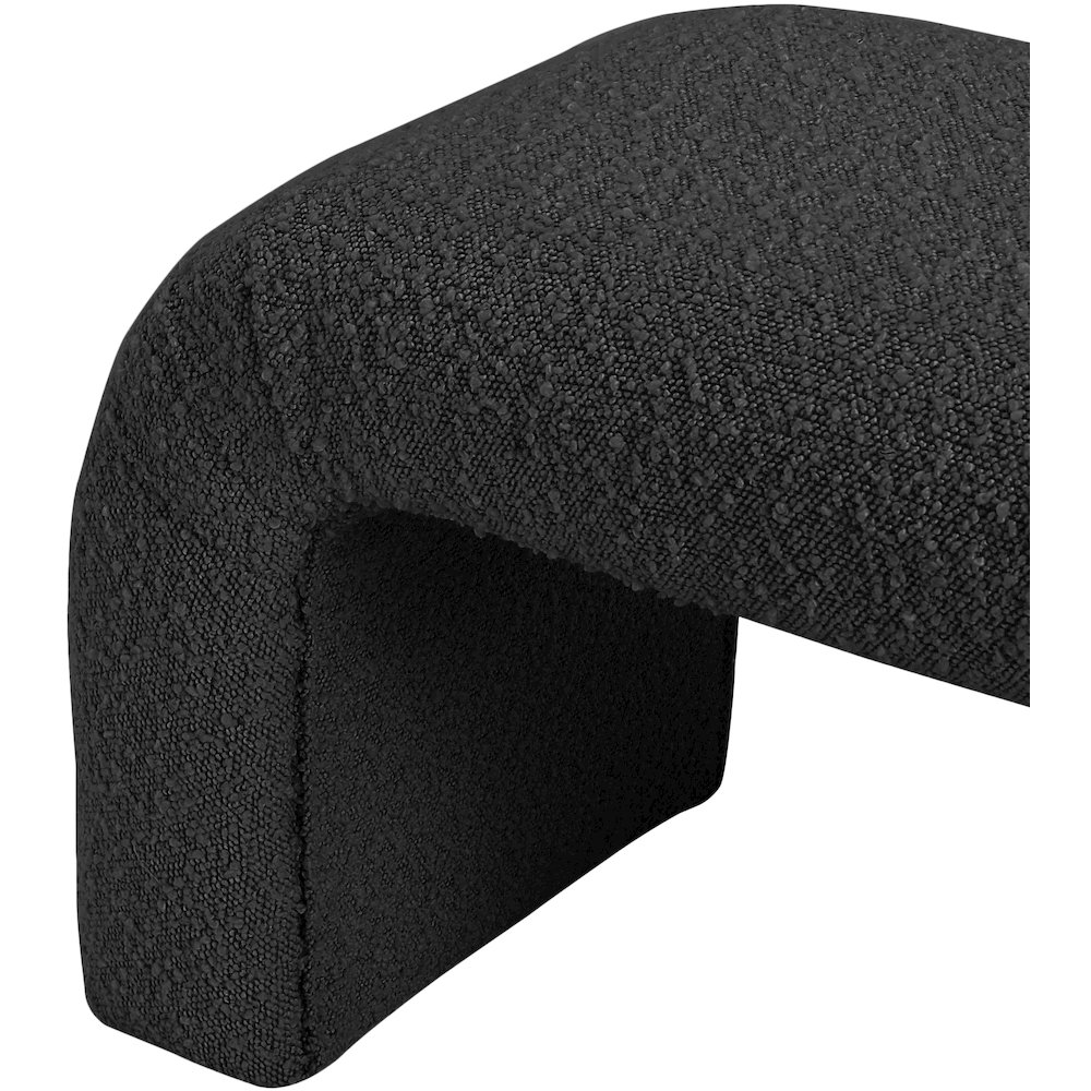 Niagara Black Boucle Fabric Bench. Picture 5