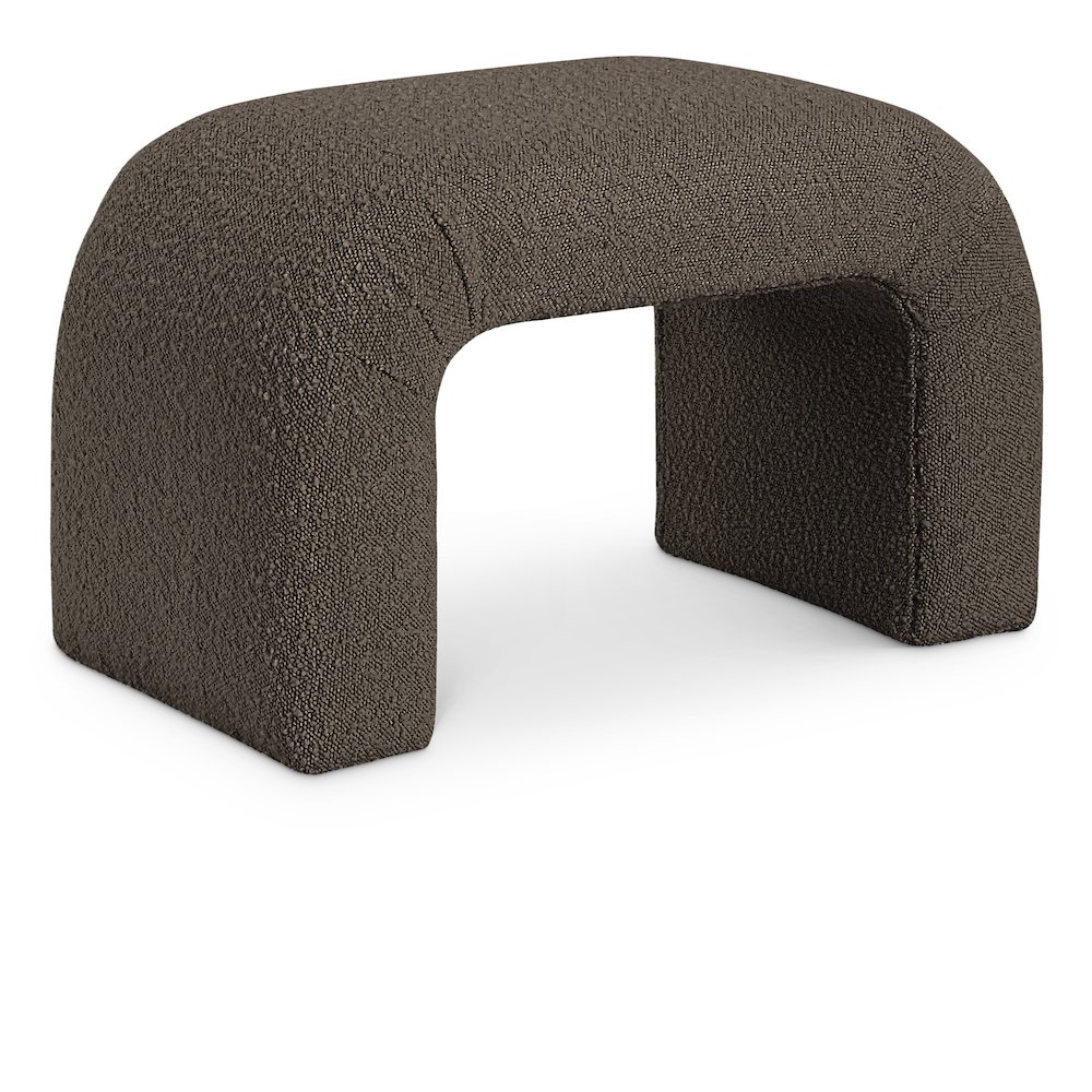 Niagara Brown Boucle Fabric Bench. Picture 1