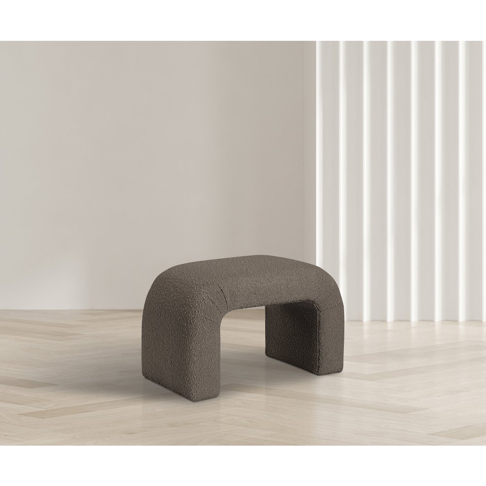 Niagara Brown Boucle Fabric Bench. Picture 2
