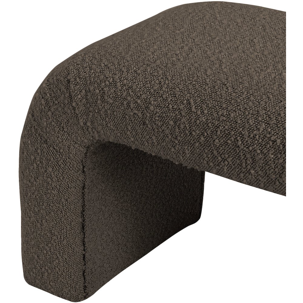 Niagara Brown Boucle Fabric Bench. Picture 5
