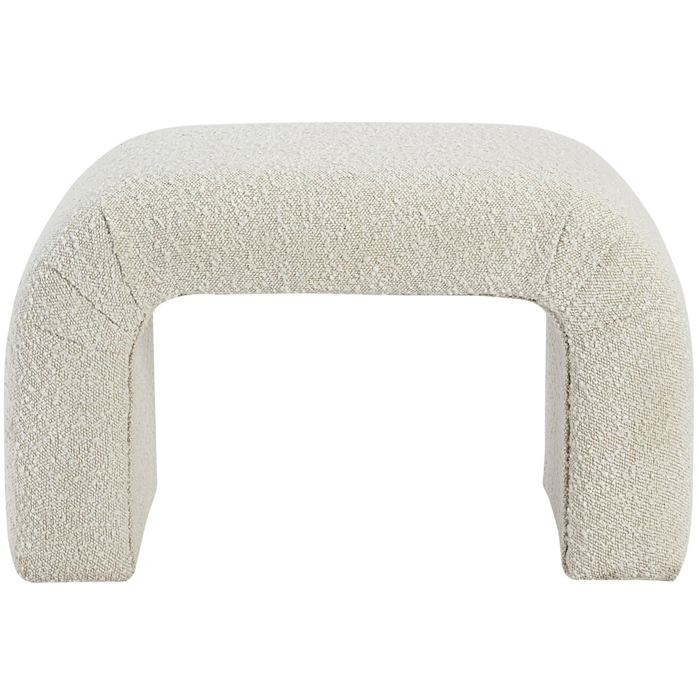 Niagara Cream Boucle Fabric Bench. Picture 3