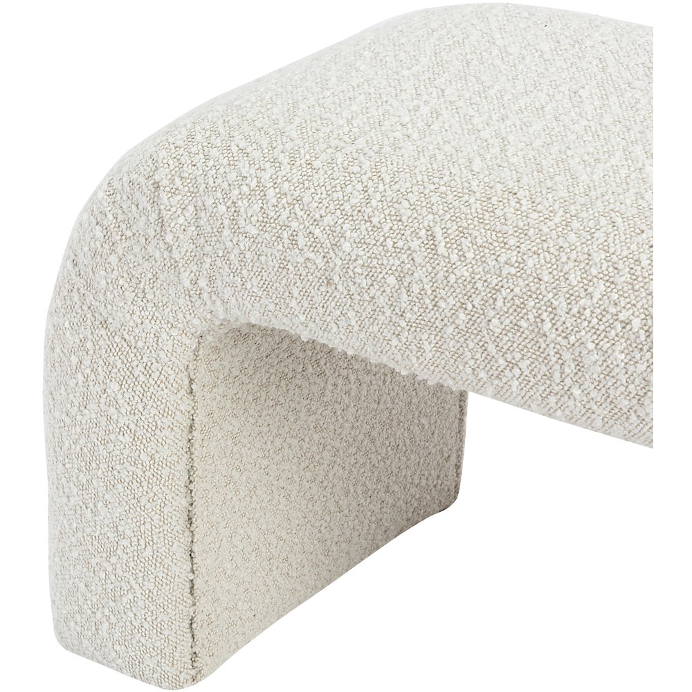Niagara Cream Boucle Fabric Bench. Picture 5