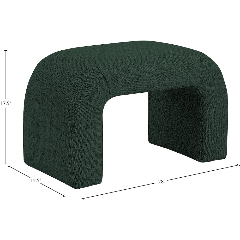 Niagara Green Boucle Fabric Bench. Picture 6
