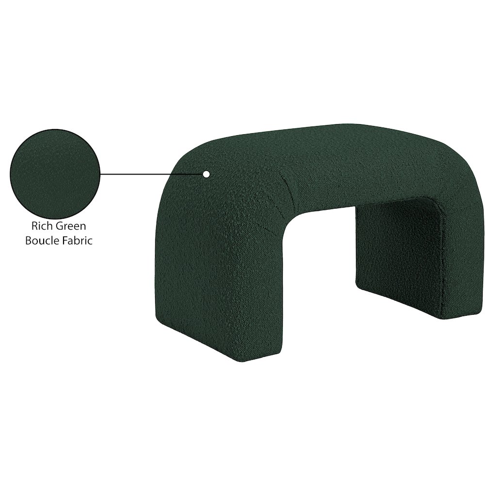 Niagara Green Boucle Fabric Bench. Picture 7