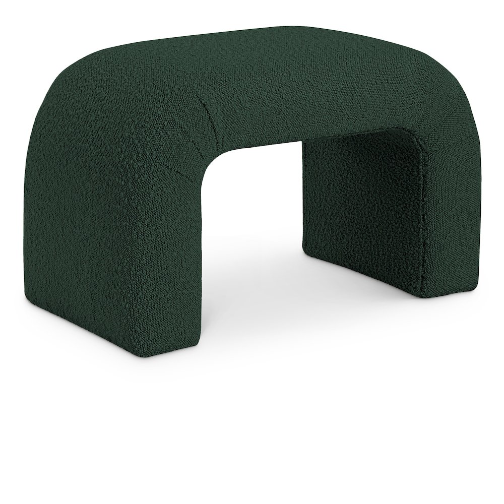 Niagara Green Boucle Fabric Bench. Picture 1